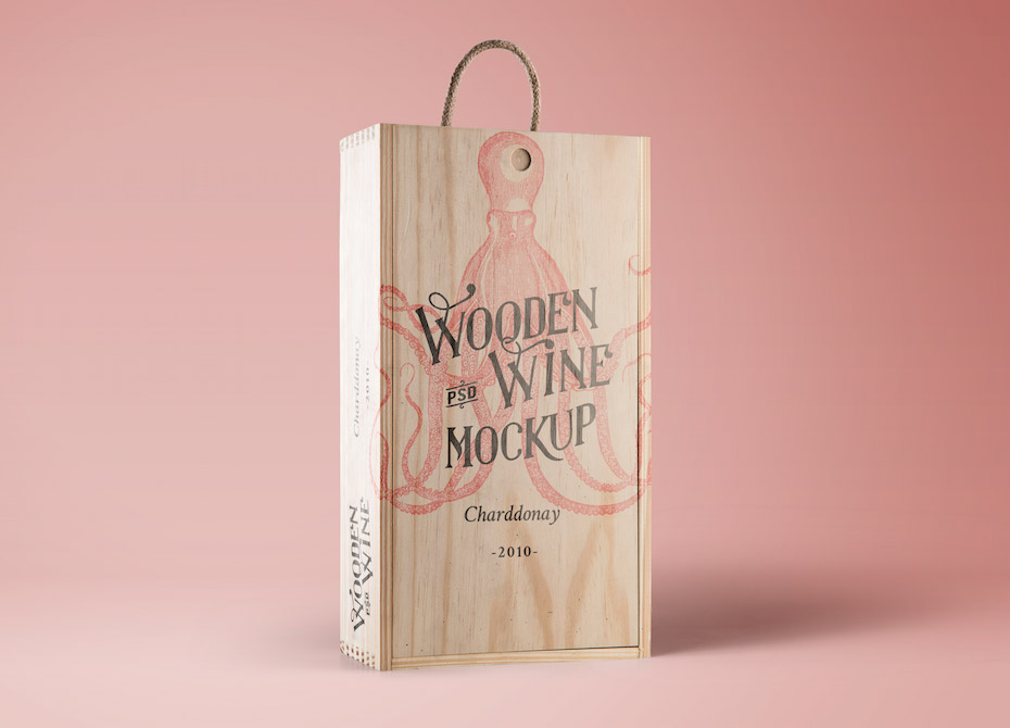 Mockups de objetos caja vino enfoquegaussiano