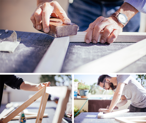 Damián trabajando en "La Fresca". Foto de Marina M. Luna.